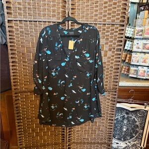 Black Floral Women's Blouse